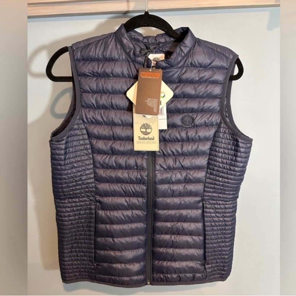 Timberland x Thermore Puffy Insulated Down Lightweight Vest in Navy Blue